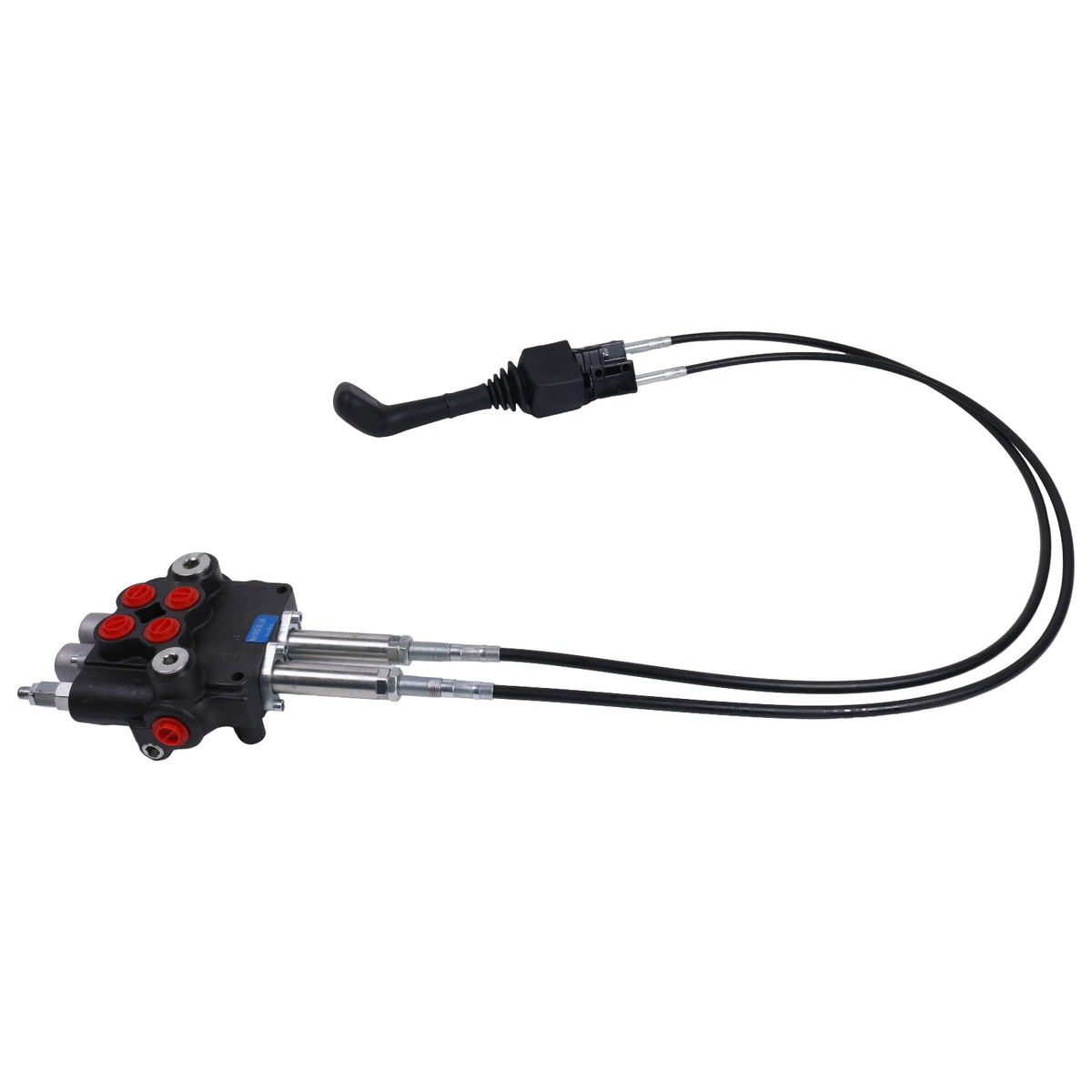 Czomoizc Cable Remote Control Valve Kit,Hydraulic Control Valve Kitwith 2 Spool Valve 80lpm/ 21gpm and 2 Cables Remote Joystick