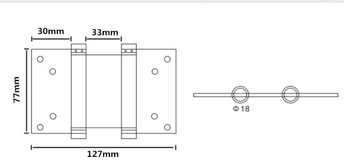 5 Inch 304 Stainless Steel Double Action Spring Hinges, 1 Pair