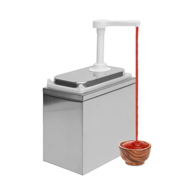 Commercial Sauce Dispenser Pump Station 2.11QT Pump Dispenser Container Stainless Steel Condiment Pump for Ketchup