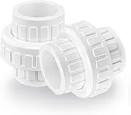 2 Pcs 3/4" PVC Union Pipe Fitting (Socket x Socket), 3/4 inch PVC Slip Union Coupling Adapter Connectors with EPDM O-Ring, Schedule 40