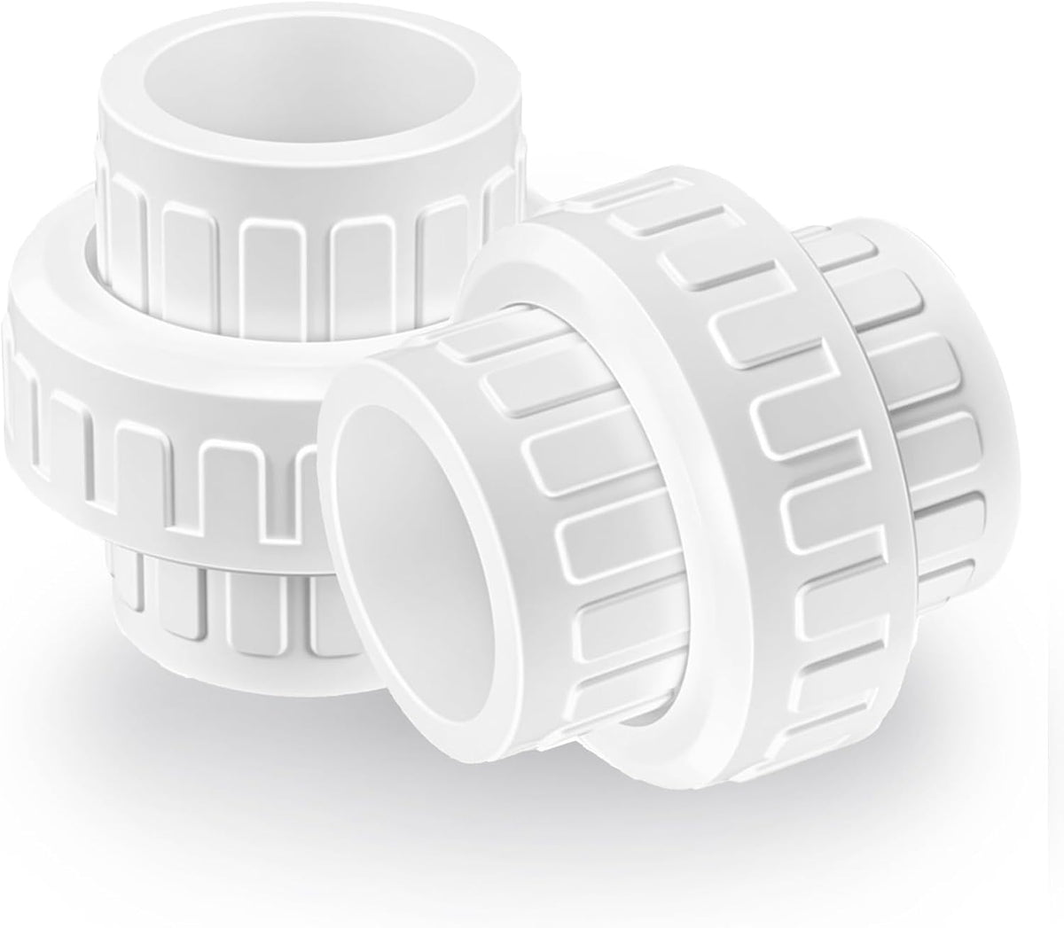2 Pcs 3/4" PVC Union Pipe Fitting (Socket x Socket), 3/4 inch PVC Slip Union Coupling Adapter Connectors with EPDM O-Ring, Schedule 40