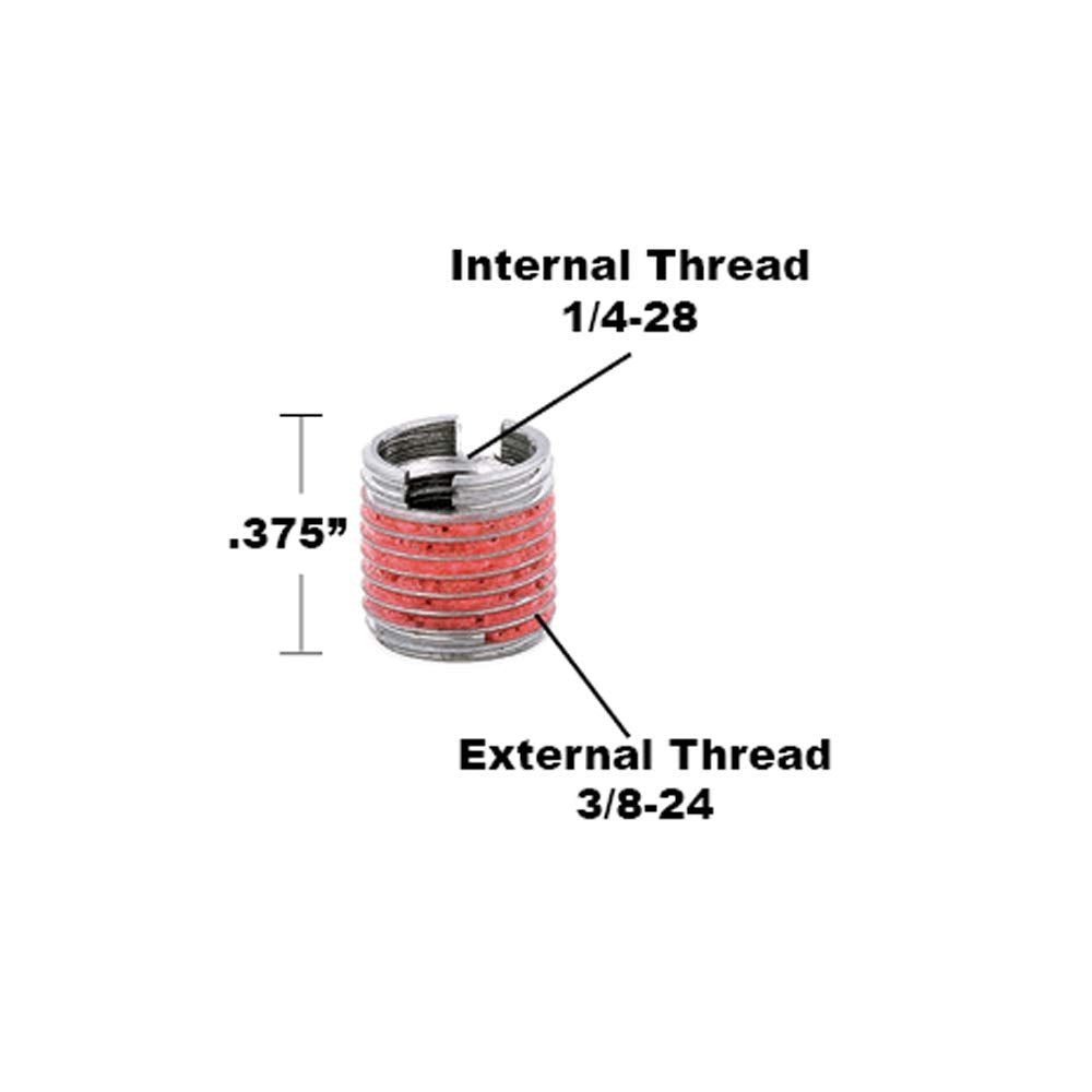 E-Z LOK Thread Insert for Metal, Thin Wall, 0.25-28, 5 ct