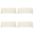 4 Pack Ivory Tablecloths 90x156 Inch for 8ft Rectangle Tables