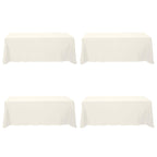 4 Pack Ivory Tablecloths 90x156 Inch for 8ft Rectangle Tables