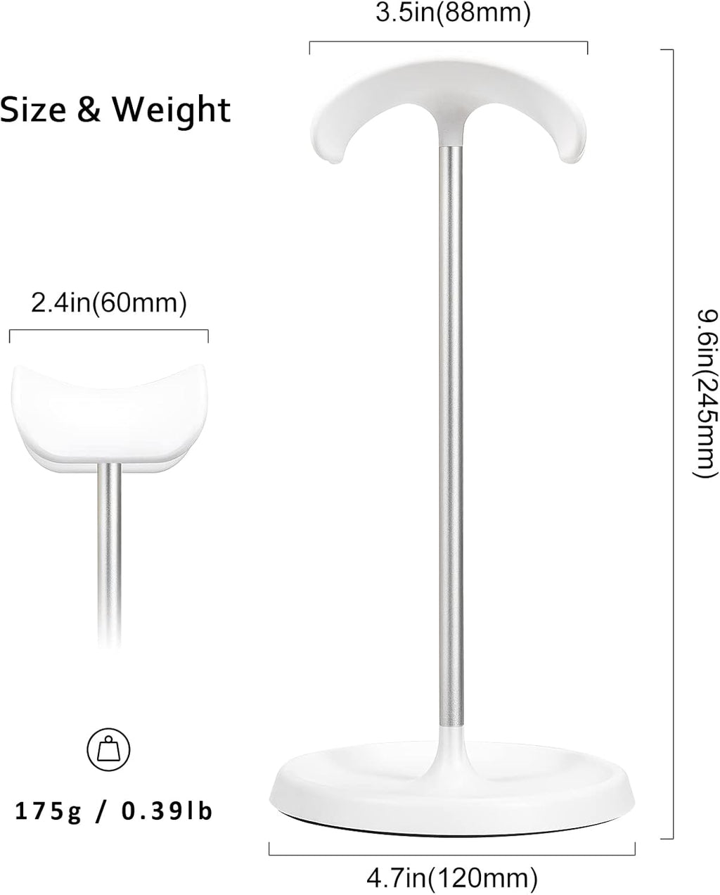 Headphone Stand, Curved Headset Stand with Storage Tray, Heavy Base Gaming Headset Holder for AirPods Max, AirPods