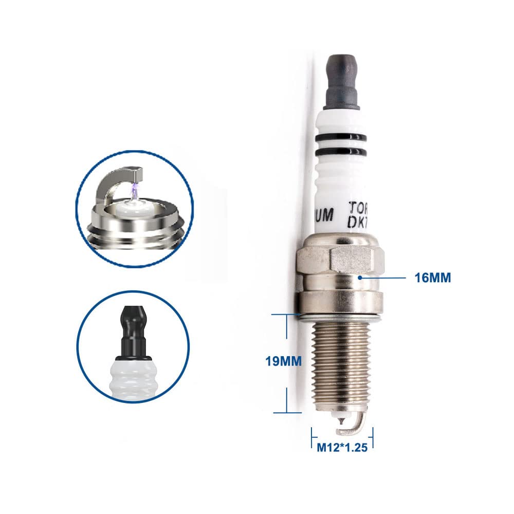TORCH DK7RTI Iridium Spark Plug Replace for NGK 6046 DCPR7EIX KR7AI
