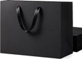 10 PCS Extra Large Black Gift Bags with Handle 16x6x12in