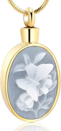 Cremation Jewelry Urn Necklace for Ashes Pendants Butterfly with Flower Memorial Funeral Keepsake Jewelry for Ashes