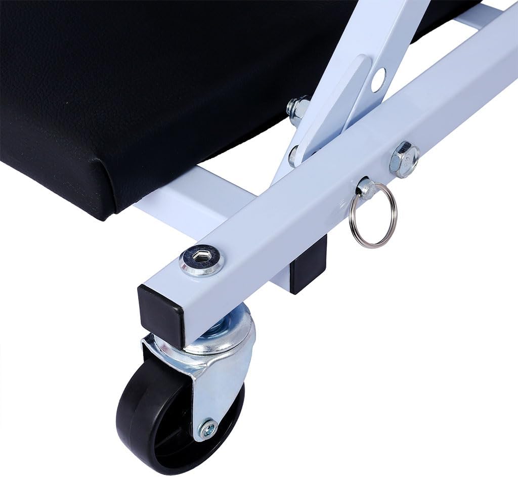 2 in 1 Mechanic Creeper Seat, Rolling Z Creeper with 6 Wheels, Heavy Duty Garage Stool & Low Profile Automotive