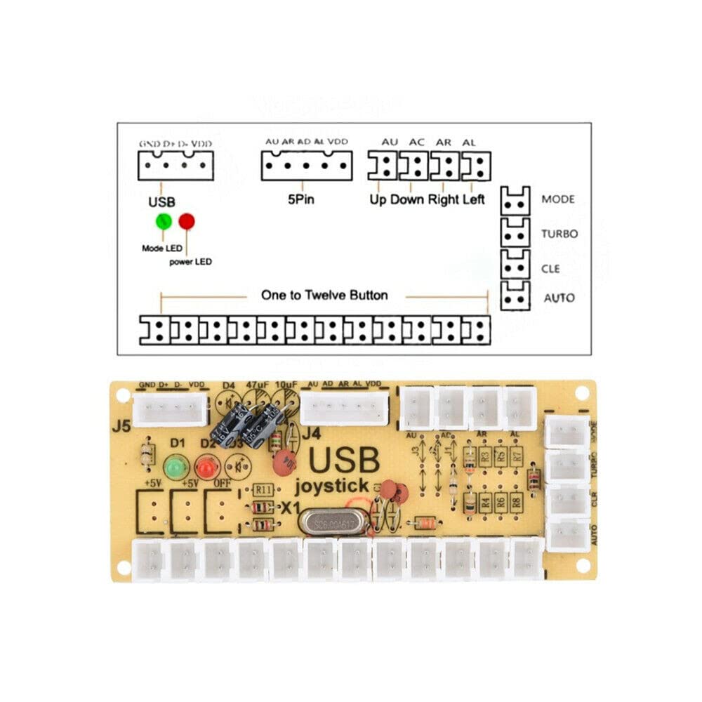 Zero Delay Arcade USB Encoder PC to Joystick for PC Mame Jamma Raspberry Pi & Other Pc Fighting Games