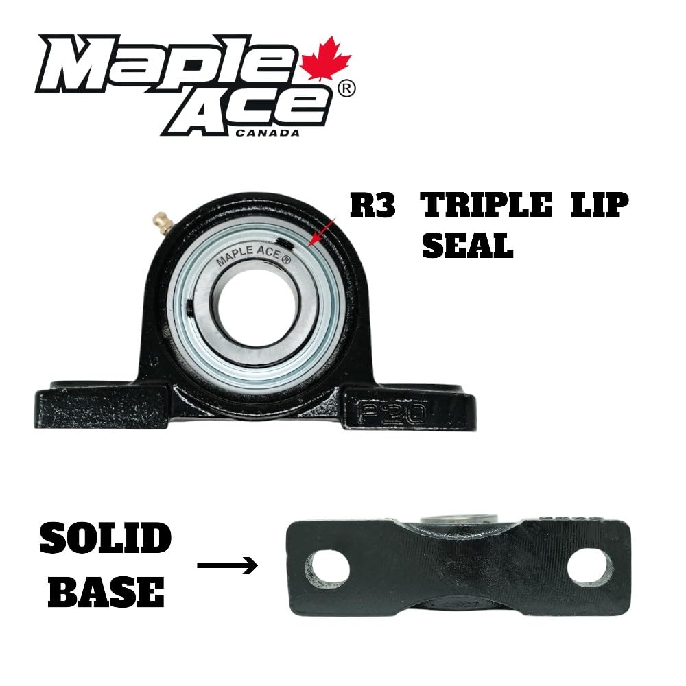 MAPLE ACE UCP205-14 Pillow Block Bearing 7/8” Bore Self-Aligning (Qty 1)
