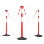 3 Pack 34 Inch Traffic Delineator Posts Cones, Orange