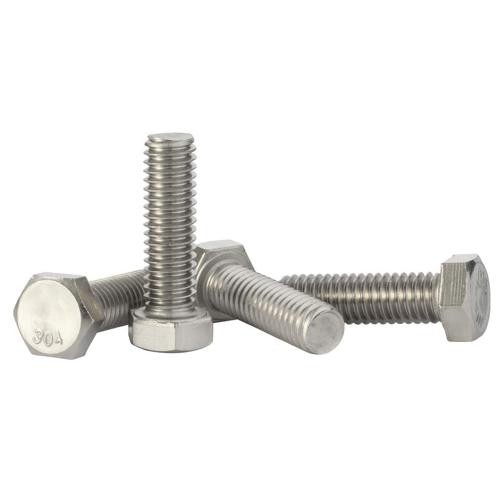 Mellewell 5/16-18 x 1-1/2" Hex Head Screw Bolt, Fully Threaded, Stainless Steel 18-8, Plain Finish, Quantity 20