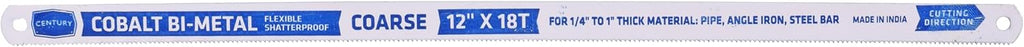 Century Drill & Tool 04433 Cobalt Bi-Metal Hacksaw Blade Set, 3 Piece, 12-Inch