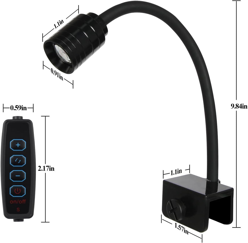 3W LED Aquarium Light, Clip On Fish Tank Lamp | Full Spectrum, 3 Color Modes, Adjustable Beam, Aluminum Housing
