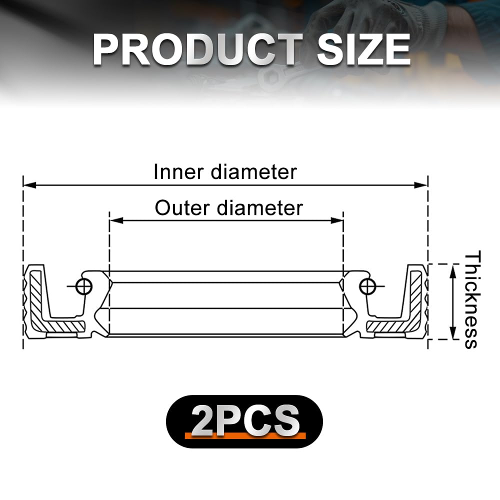 TC 20mm X 40mm X 7mm, 2PCS Black Double Lip Oil Seal, Nitrile Rubber Cover Double Lip with Spring, Oil Shaft Seal Fit for Bearing Shaft