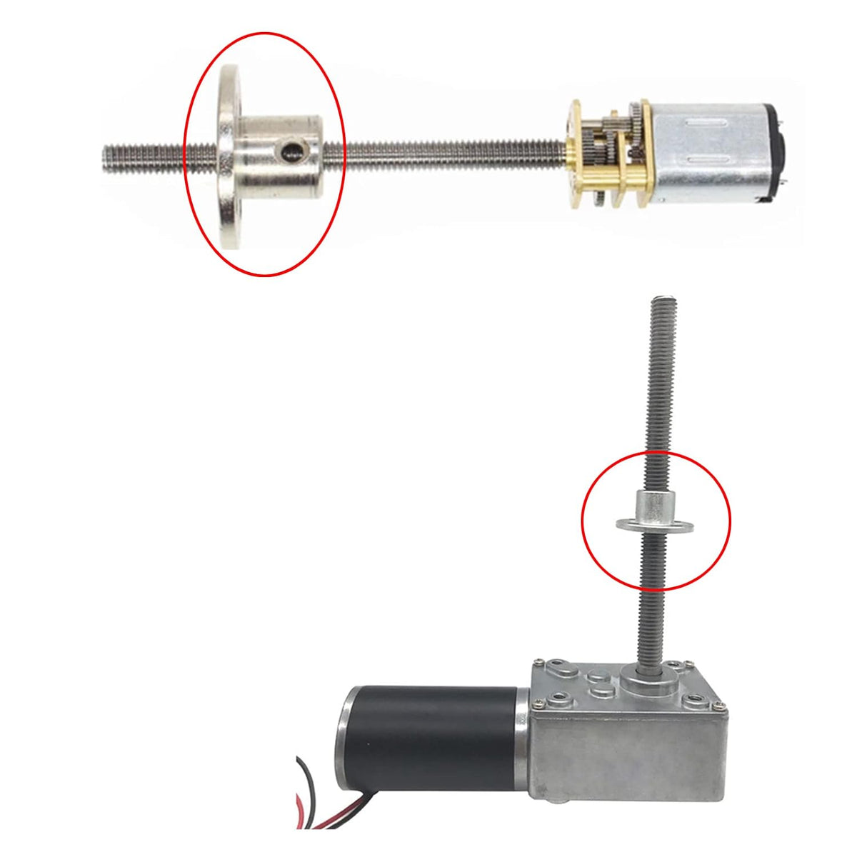 4Pcs M8 Flange Coupling Connector, Threaded Shaft Gear Motor Flange Nut DIY Coupling Screw Guide Shaft Support for The Motor
