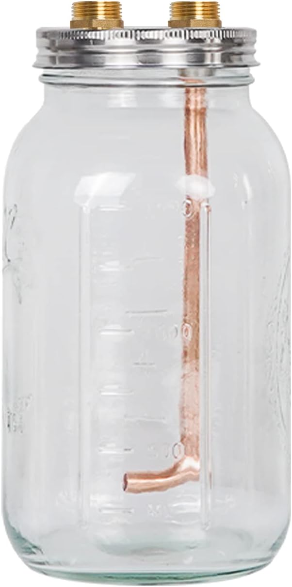 Thumper Keg Kit 64 Oz Half Gallon Wide Mouth Mason Jar for Upgrade Shine Still Alcohol Distiller Whiskey Brandy