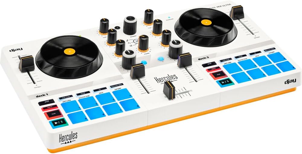 Hercules DJControl Mix Ultra DJ Controller with Protective Cover Bundle with Hercules HDP DJ45 Closed-Back, Over-Ear