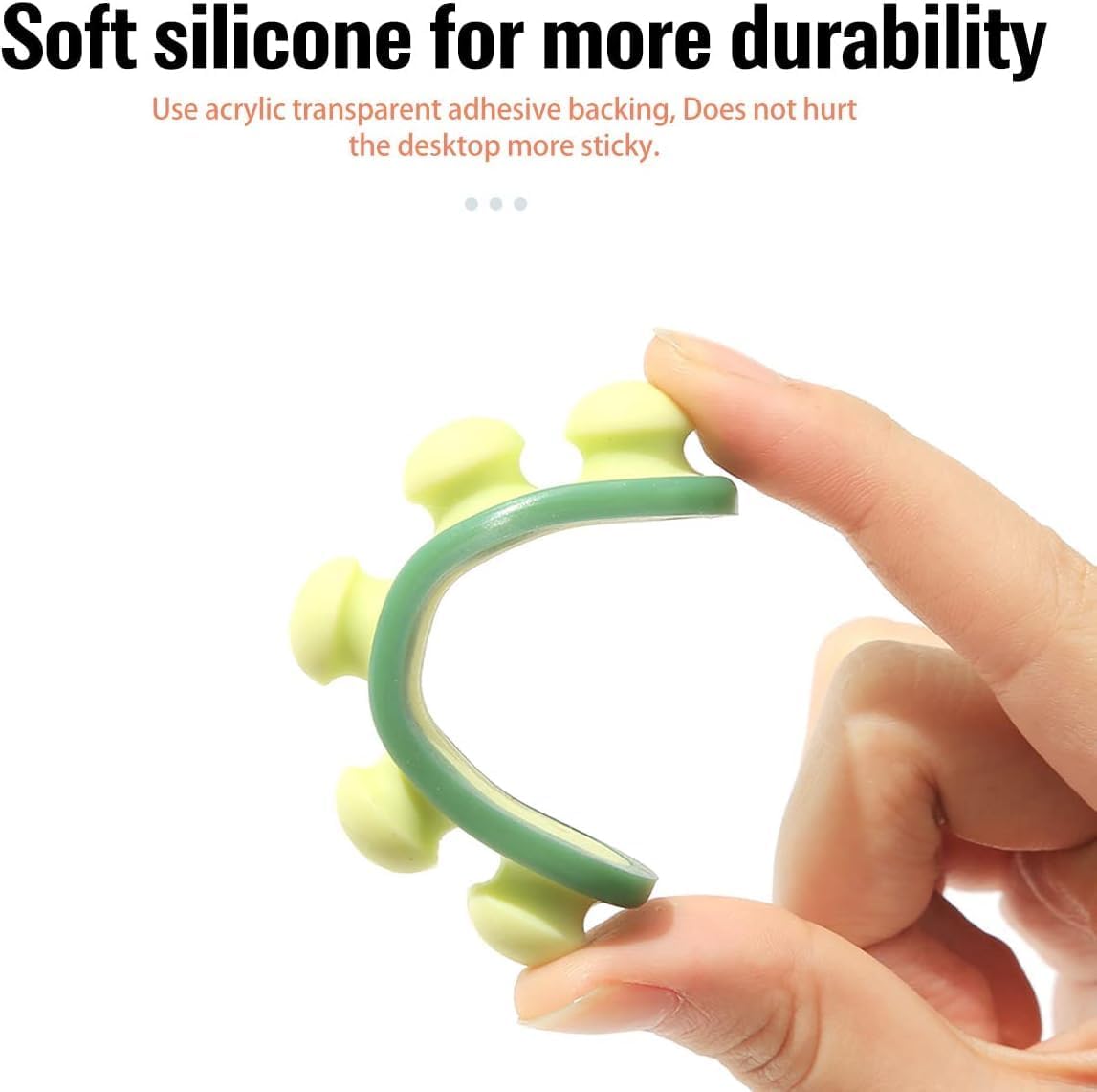Cute Pea Cable Clips, USB Cable Organizer, Charging Cord Holder, Wire Management for Car Office Desk Workbench