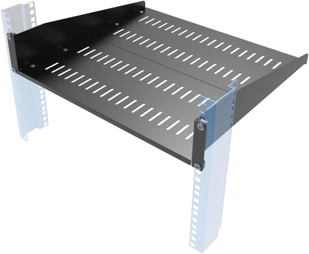 2U Vented Server Rack Shelf- Deep Adjustable 16-20"