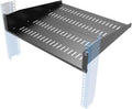 2U Vented Server Rack Shelf- Deep Adjustable 16-20"