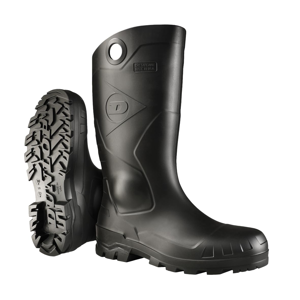 Chesapeake Steel Toe Rubber Work Boots, Black, Size 5