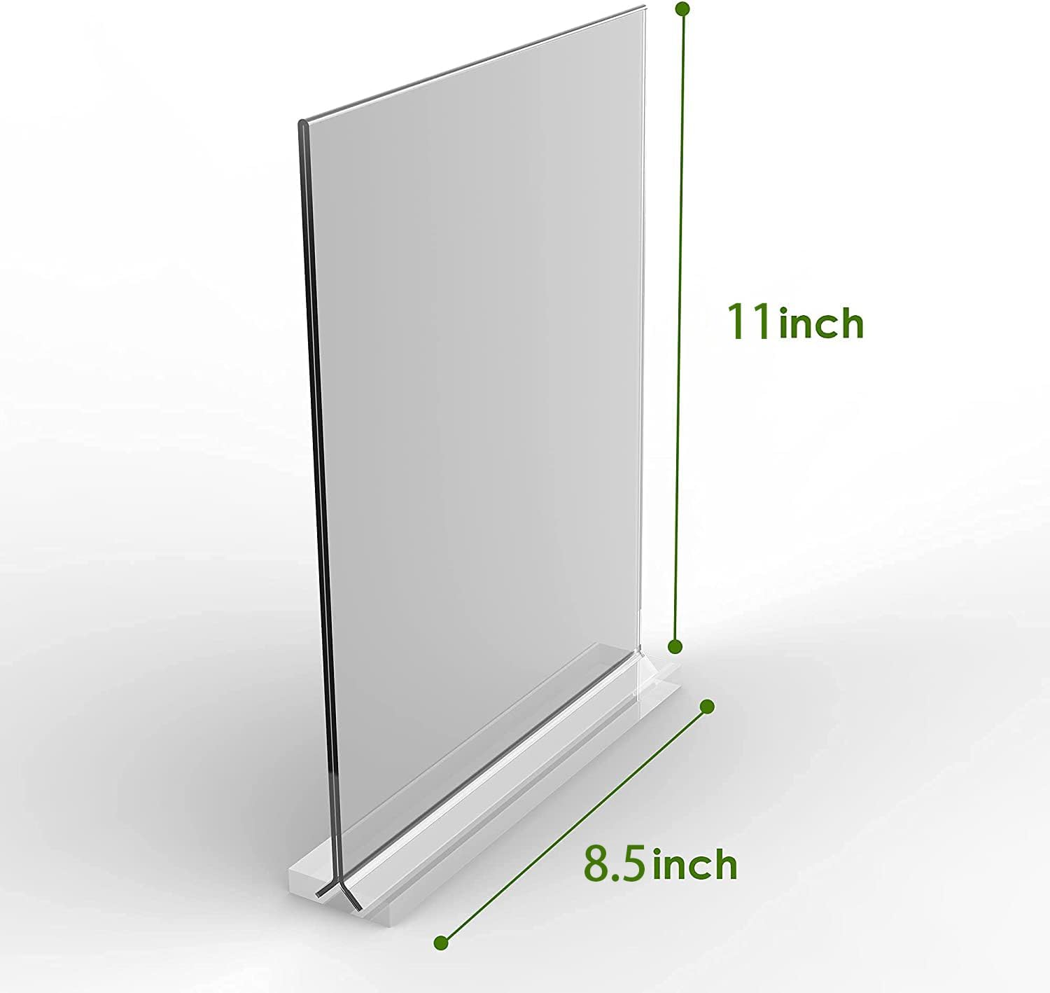 Acrylic Sign Holder 8.5x11 Inches 3 Pack T Shape Desktop Display Stand Vertical Double Sided Clear Table Menu Flyer