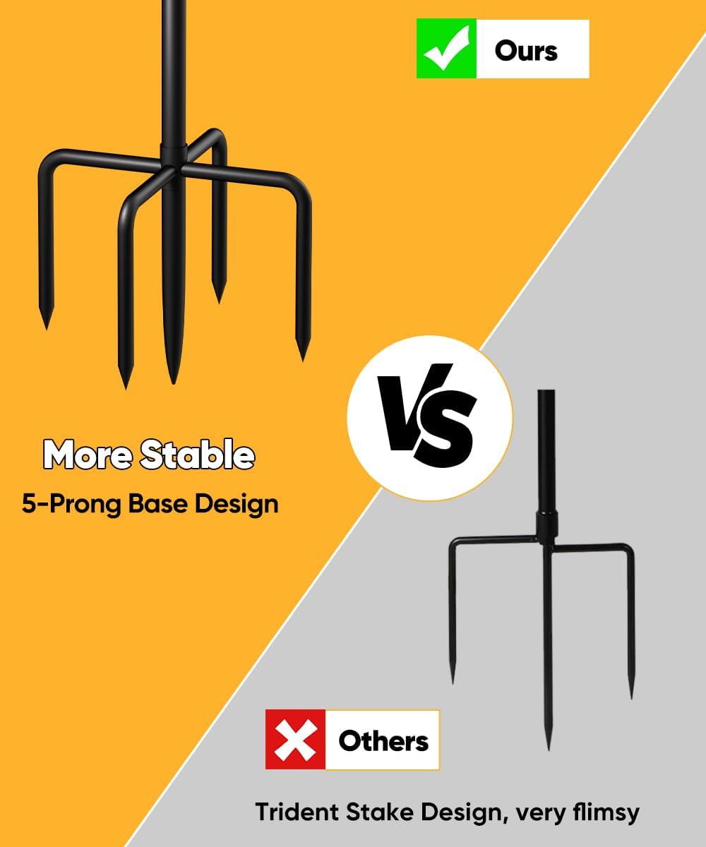 Adjustable Shooting Target Stand with 5-Prong Base, Portable Steel Target Holder with 9 Clips and 15 pcs Paper, Ideal