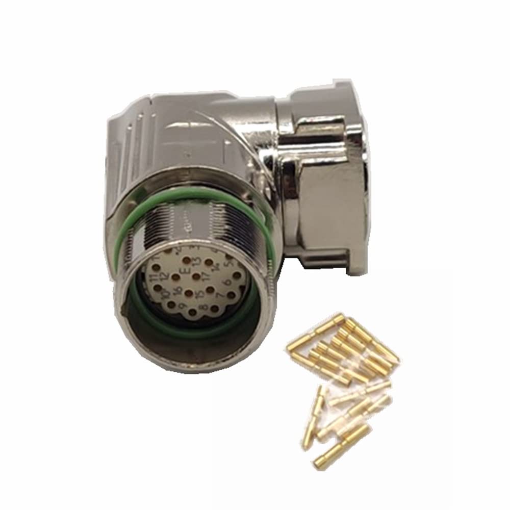 M23 Female Connector 12 Pins Encoder Metal Plug Socket Elbow D1 Type Wire Cable Coupler