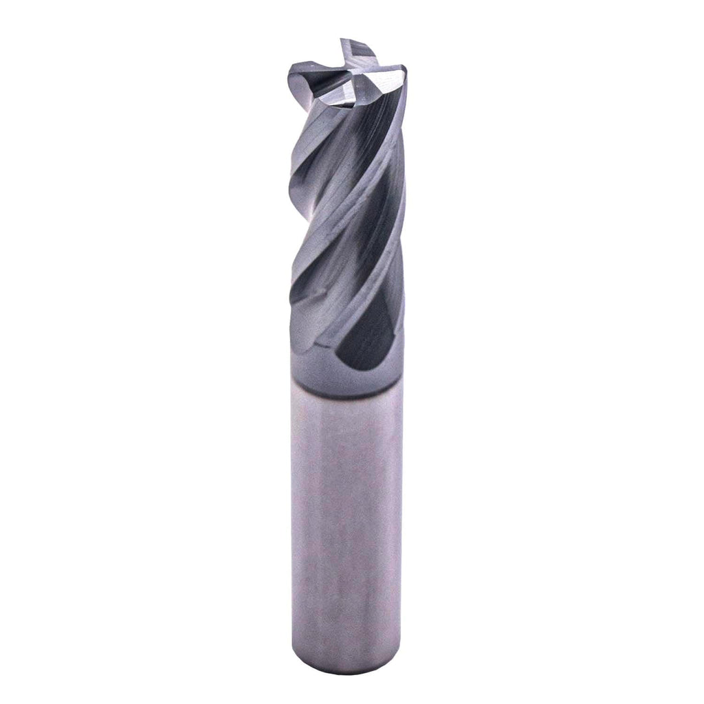 1/2" 4 Flute Solid Carbide End Mill, 0.04" Corner Radius, AlTiN Coated