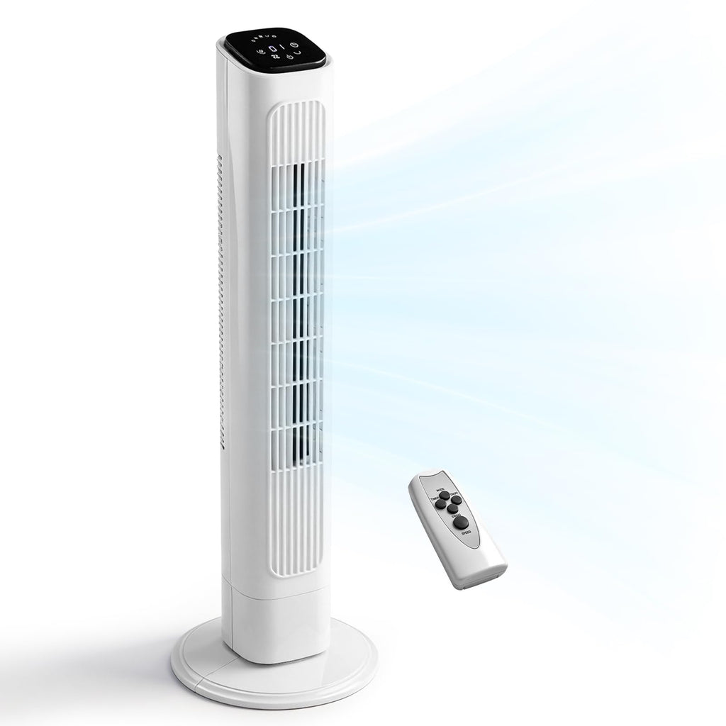 36 Inch Oscillating Tower Fan,Smart Standing Fans,Indoor Tower Fan,White-C
