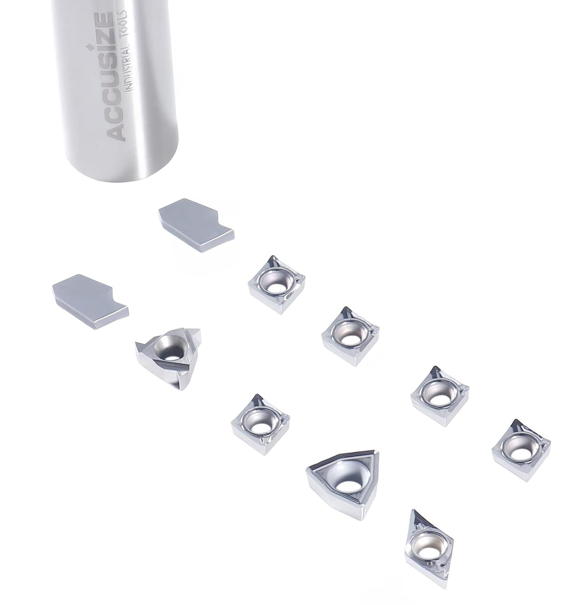 Accusize Carbide Insert Set for 1/2 in Turning Tool, 10 Pc, for Aluminum