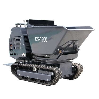 Mini Tracked Dumper/Tracked Power Barrow 2650 lb Concrete Buggy – Gas Powered, B & S Engine, Hydraulic Dump, 180°