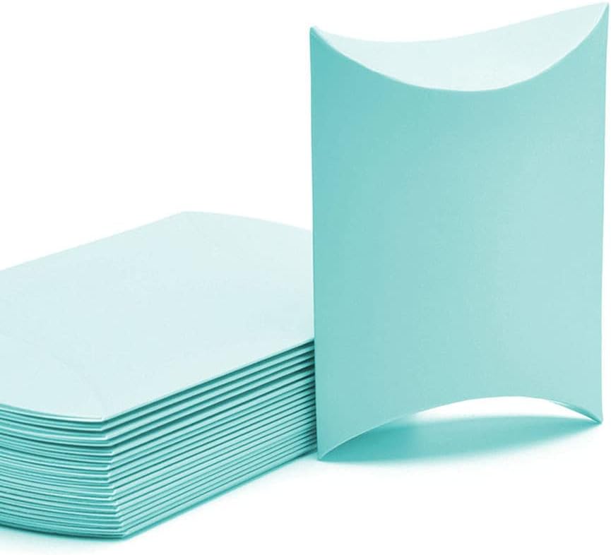 100 Pcs Wedding Creative Pillow Box, Candy Gift Box, Suitable for Wedding Birthday and Christmas (green)