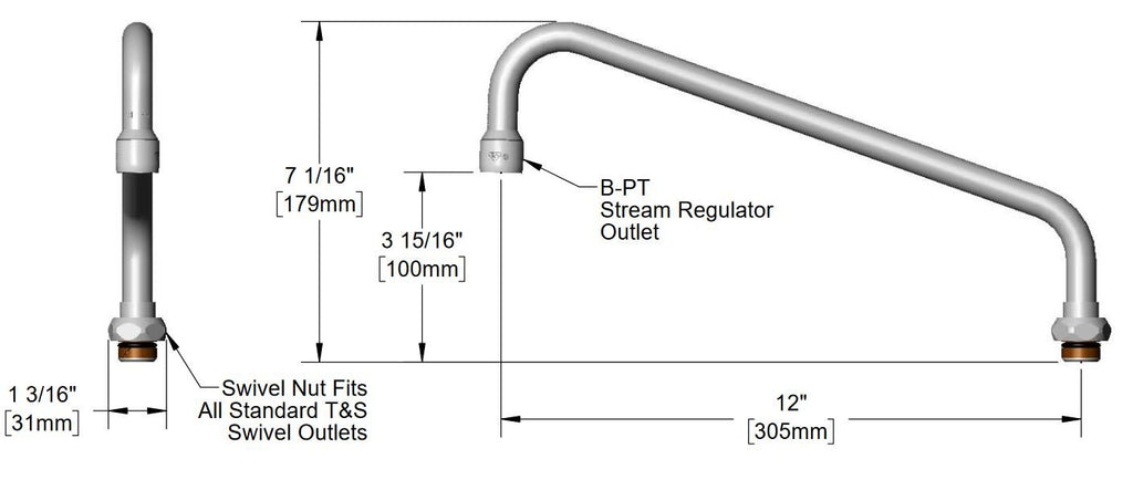 T&S Brass 062X Swing Nozzle