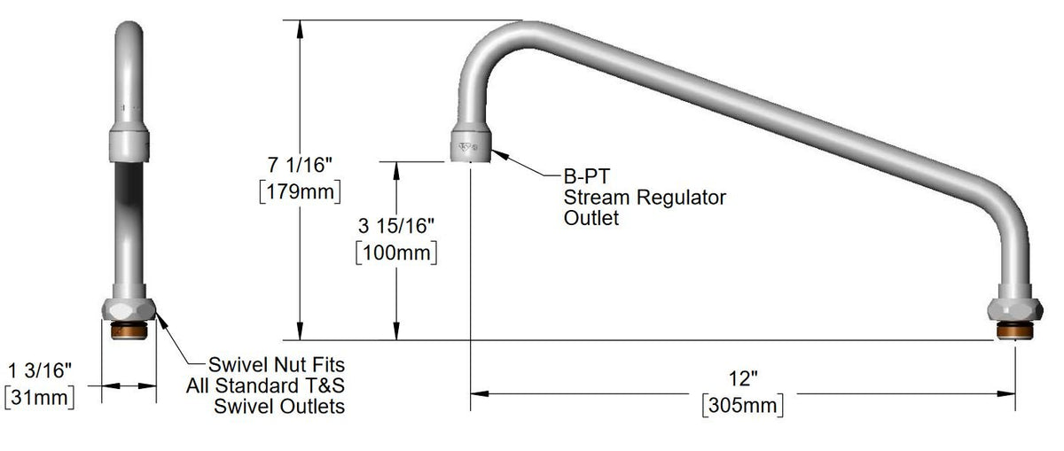 T&S Brass 062X Swing Nozzle