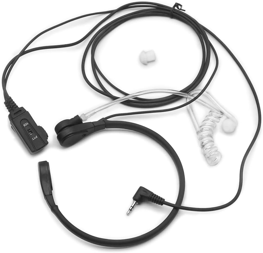 Throat Mic Earpiece Headset for Cobra Radio ACXT145 ACXT345 PX655 1-Pin | for ACXT360 ACXT645 CX112 CXT345 CXT385