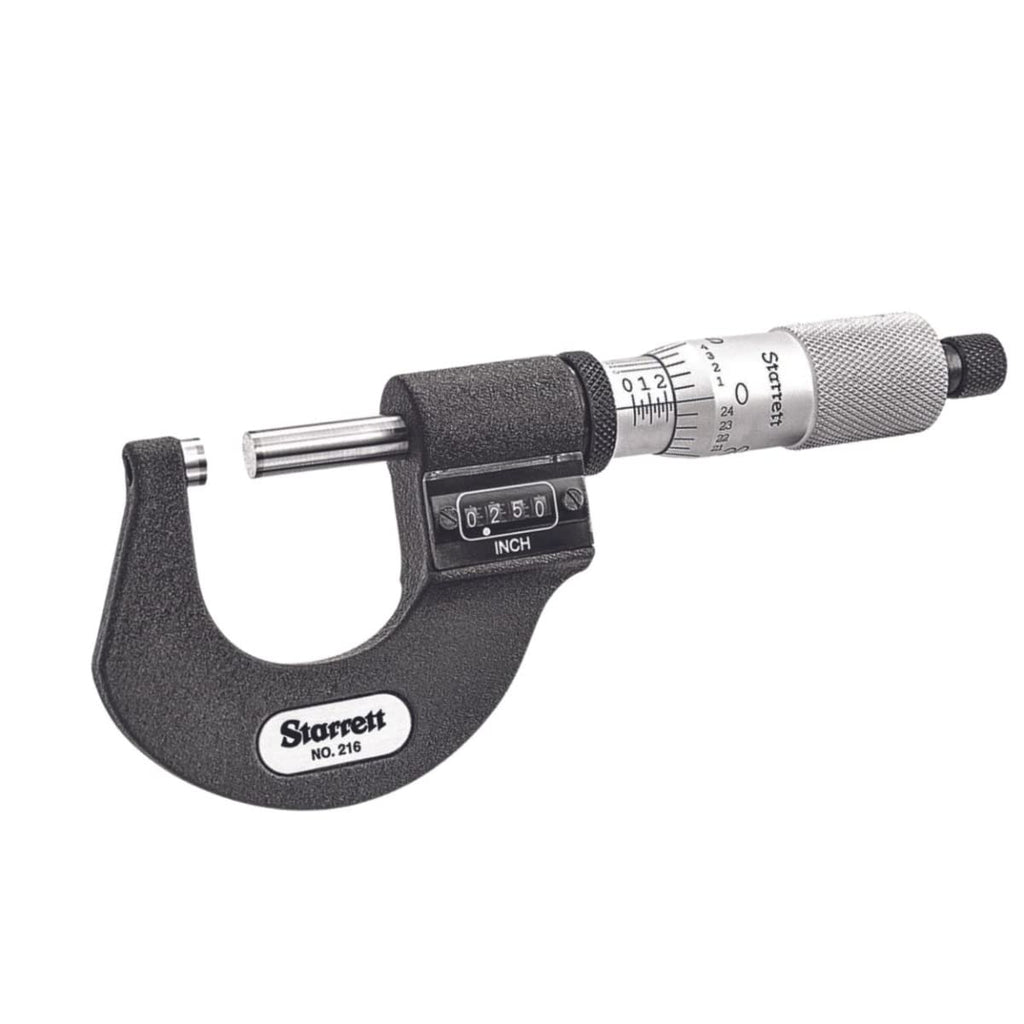 Starrett Digital Micrometer, 0-1" Range, .0001" Graduation