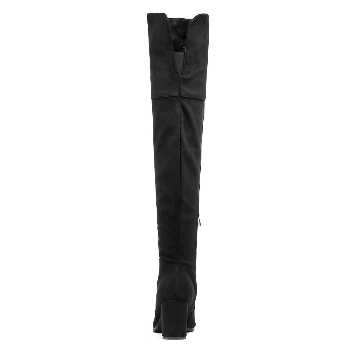 Women's Knee High Block Heel Boots,Black,7.5