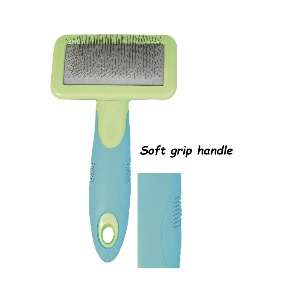 Slicker Brushes Ergonomic Handle for Pet Grooming Dog Cat Small Animal Stainless Steel Pins (Small)