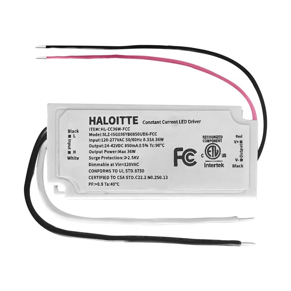 36W Constant Current LED Driver, ETL FCC Listed, 1PK