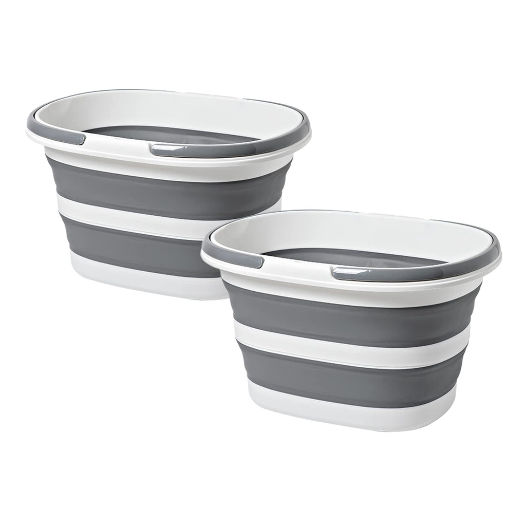 Collapsible Bucket 4.2 Gallon - 2 Pack Gray Mop Buckets