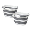 Collapsible Bucket 4.2 Gallon - 2 Pack Gray Mop Buckets