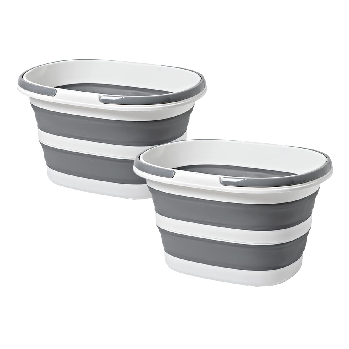 Collapsible Bucket 4.2 Gallon - 2 Pack Gray Mop Buckets