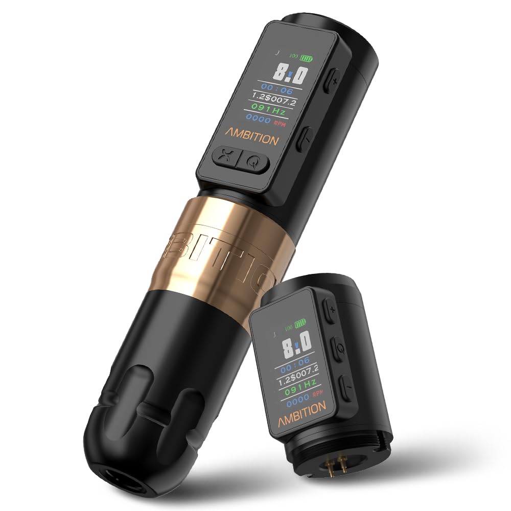 Soldier Max Tattoo Machine Rotary 2400mAh Cartridge Pen Gun with Extra 1800mAh Battery Billing Function Frequency