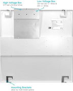 2x2 FT Center Basket LED Troffer Panel Light, 20/30/40W, 3 Color Options 3000K | 4000K | 5000K, Dimmable Drop Ceiling Lights, 2500/3750/5000 Lumens, Damp Rated, 120-277V, Premium (4 Pack)