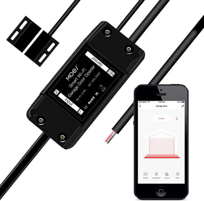 WiFi Smart Garage Door Opener Controller,Smart Life/Tuya APP Remote Monitor Your Garage Door Anywhere