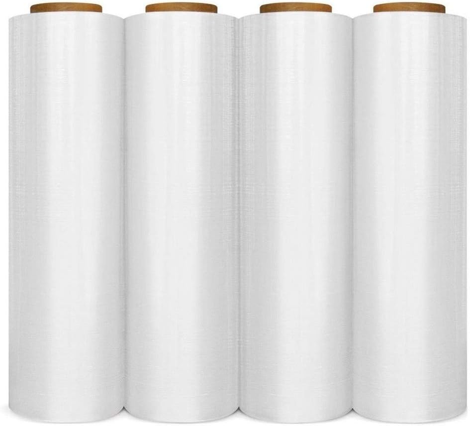 18" x 1500' 80 Gauge 4 Rolls Pallet Wrap Stretch Film Hand Shrink Wrap 1500FT