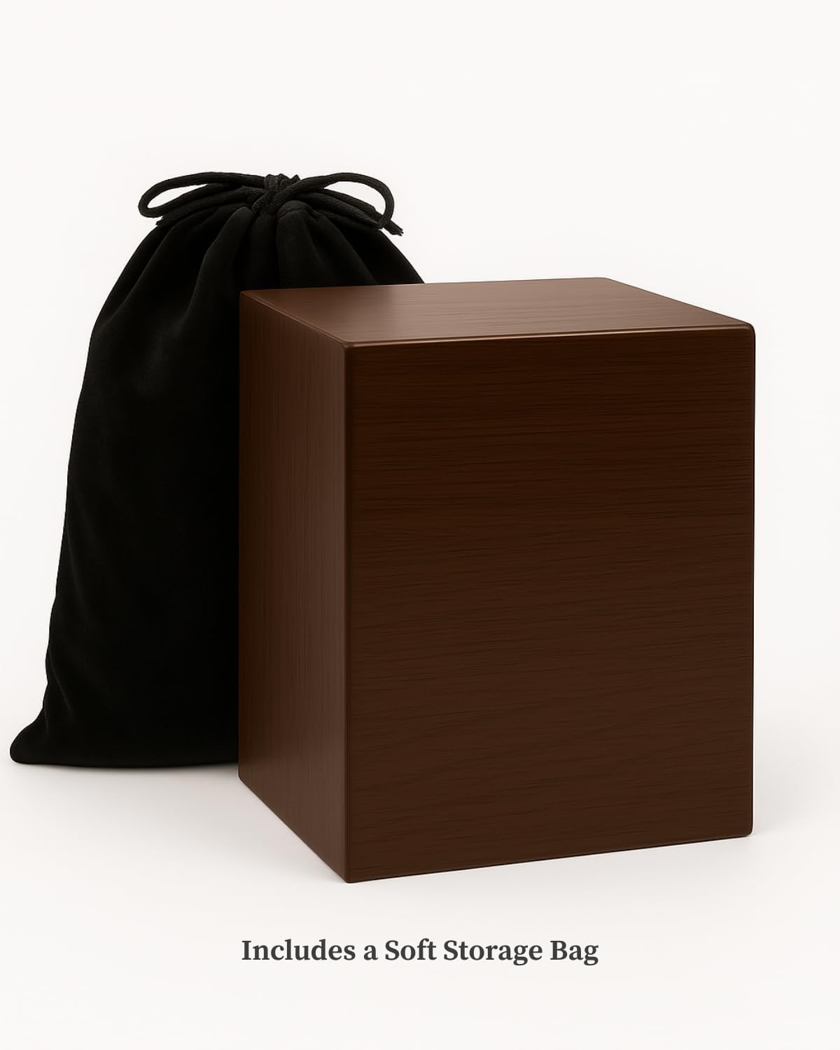 Wooden Cremation Urn for Human Ashes Adult Large Walnut Wood Urn Box TSA Travel Urn Modern Minimalist Memorial Burial
